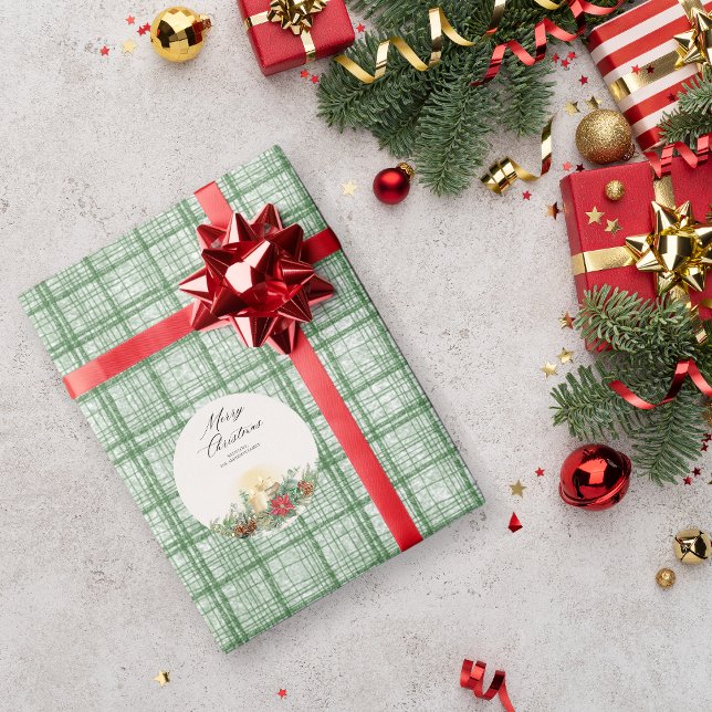 Vintage Green Plaid Christmas Presentpapper (Skapare uppladdad)