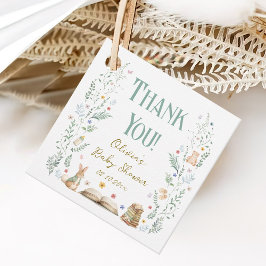 Vintage Green Story Book Baby Shower Thank You Gåvor Etiketter