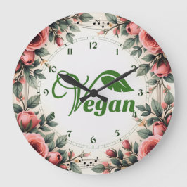 Vintage Green Vegan Logo Leaf by Bearnd Stor Klocka