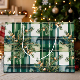 Vintage Green White Gingham Pattern