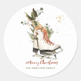 Vintage Greenery Boho Jul Akvarell Runt Klistermärke