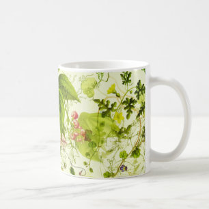 Vintage Greenery Botanical Wildblommor Watercolor Kaffemugg