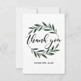 Vintage Greenery Krans Platt Tack Kort