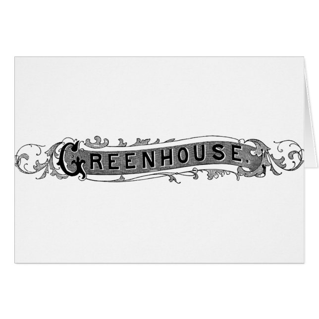 Vintage Greenhouse Typography Hälsningskort (Framsidan Horizontal)