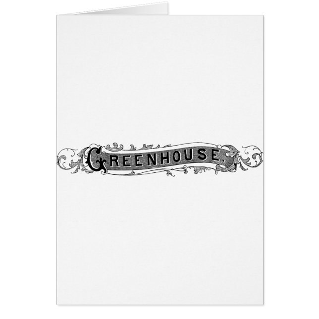 Vintage Greenhouse Typography Hälsningskort (Framsidan)