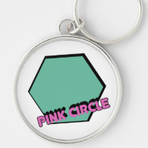 Vintage Greenish Hexagon med Rosa Circle Text