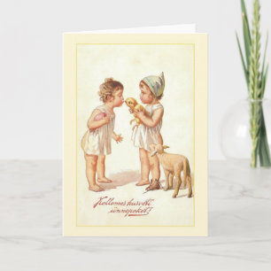 Vintage Greeting Card-kort för ungerska Påsk Helgkort