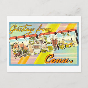 Vintage Greetings från Bridgeport, Connecticut Vykort