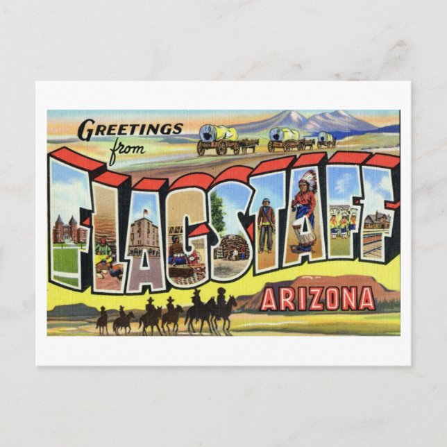 Vintage Greetings från Flagstaff, Arizona Vykort (Framsida)