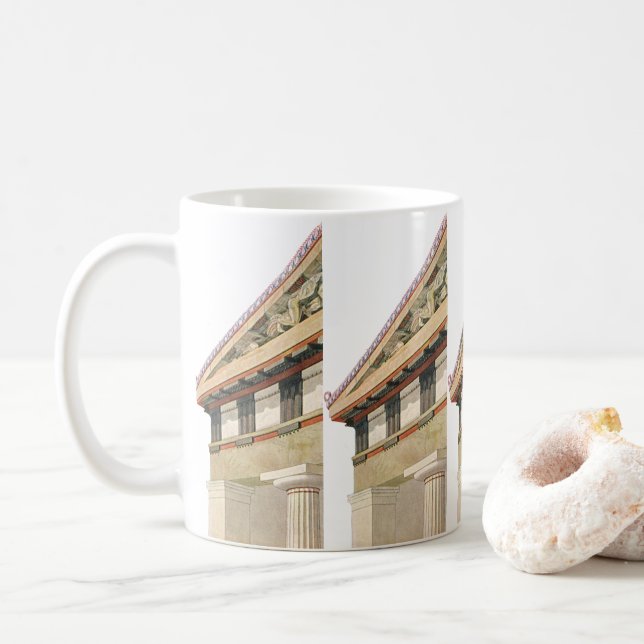Vintage Grekisk arkitektur, Athenas Temple Kaffemugg (Med munk)