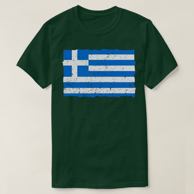 Vintage Grekiska Flagga T Shirt (Design framsida)