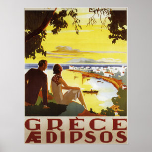 Vintage Grekland Affisch Print