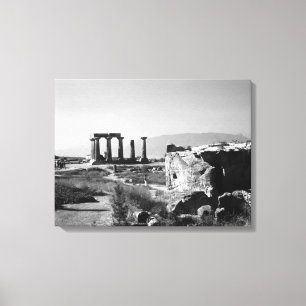 Vintage Grekland Ancient Corint Apollo tempel Canvastryck
