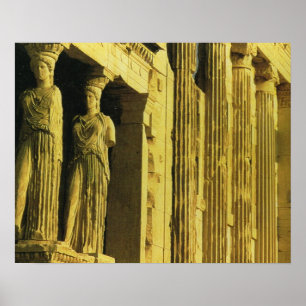 Vintage Grekland, Aten, Akropolis, Parthenon Poster
