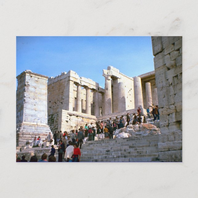 Vintage Grekland, Aten, Akropolis Vykort (Framsida)
