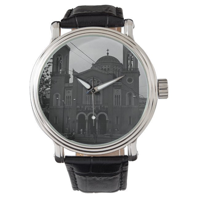 Vintage Grekland Atens Panagia Gorgoepikoos Church Armbandsur (Framsida)