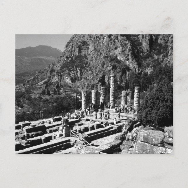 Vintage Grekland Delphi Apollo Temple Vykort (Framsida)