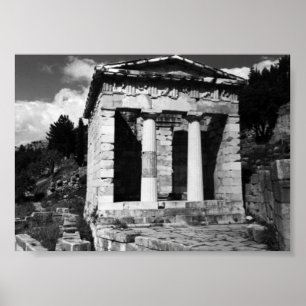 Vintage Grekland Delphi Athenian Treasury Poster