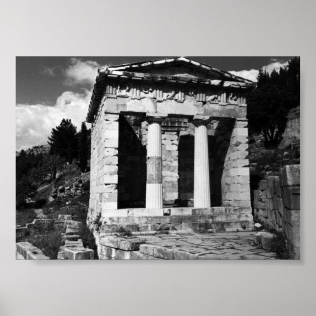 Vintage Grekland Delphi Athenian Treasury Poster (Framsidan)