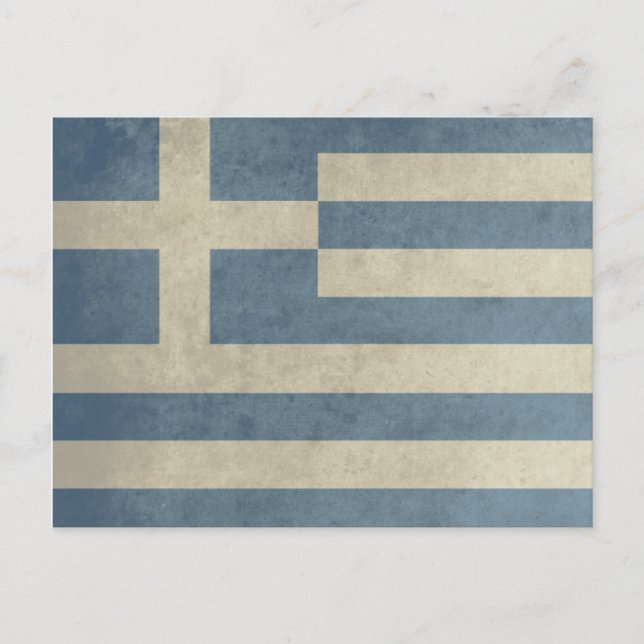 Vintage Grekland Flagga Vykort (Framsida)