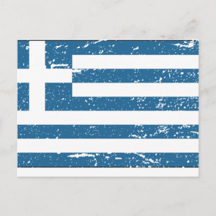 Vintage Grekland Flagga Vykort