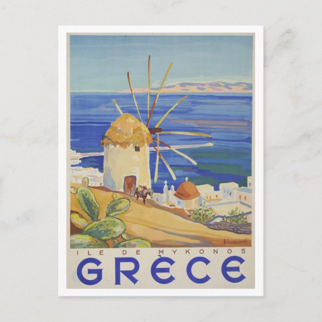 Vintage Grekland Resepostkort Vykort (Framsida)