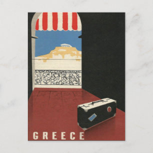Vintage Grekland Travel Aten Parthenon Temple Vykort