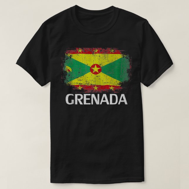 Vintage Grenada Flagga Grenadian Gift T Shirt (Design framsida)