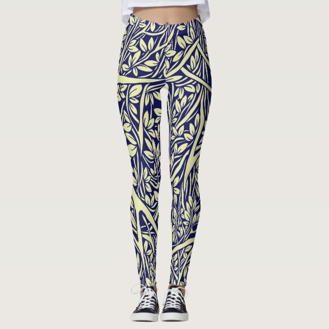 Vintage Grenar: Sammanvävda Träd Mönster Leggings (Framsida)