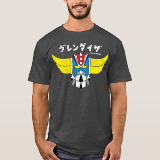 Vintage Grendizer-huvud Distressed Retro UFO-robot T Shirt