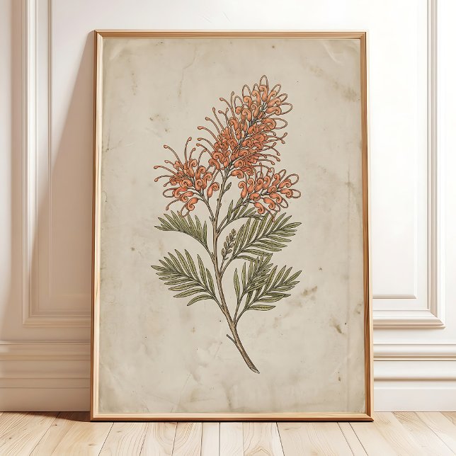 Vintage Grevillea Boho Farmhouse Väggkonst (Skapare uppladdad)