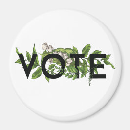 Vintage Grey Blommigt Elegant Feminine Go Vote Magnet