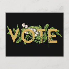 Vintage Grey Blommigt Elegant Feminine Go Vote Vykort