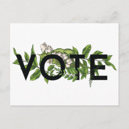 Vintage Grey Blommigt Elegant Feminine Go Vote Vykort