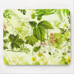 Vintage Grey botaniska blommor Vattenfärg Musmatta