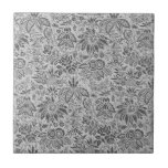 Vintage grey flowers floral pattern kakelplatta<br><div class="desc">Pretty beautiful elegant Vintage pretty green flowers floral pattern</div>