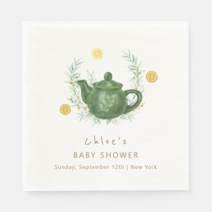 Vintage Grey Orange Par-Tea Baby Shower Pappersservett