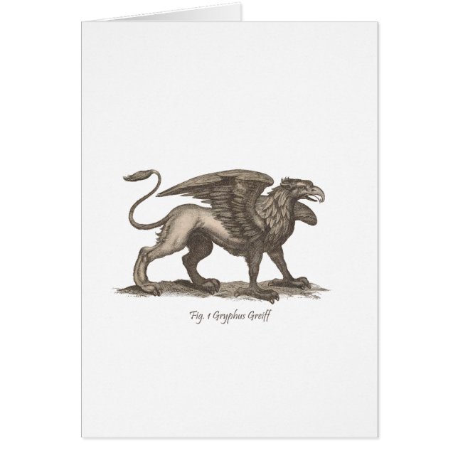Vintage griffin (gryphus greiff) illustration. OBS kort (Framsidan)