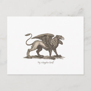 Vintage griffin (gryphus greiff) illustration. vykort