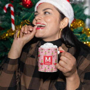 Vintage Grinch Jul Lägg till Ditt Namn & Initial Mugg