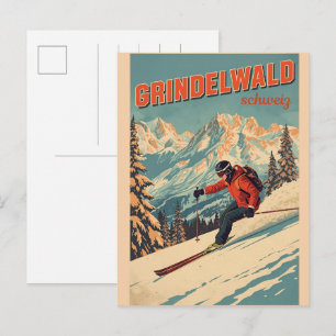 Vintage Grindelwald by Schweiz natur gåva Vykort