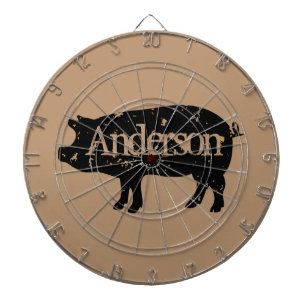 Vintage gris silhoutte anpassningsbar dartboard darttavla