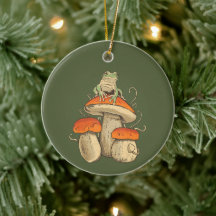 Vintage groda med svampbete