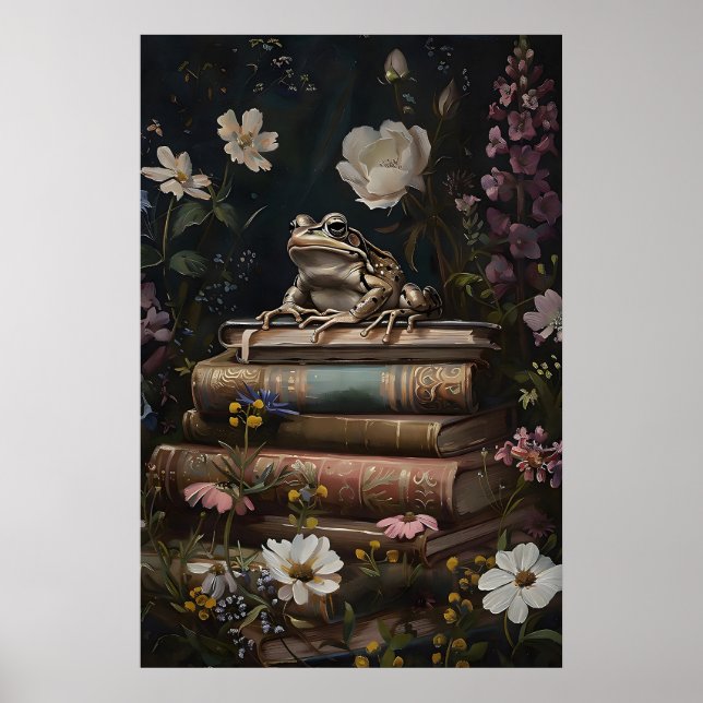 Vintage grodbutikstryck, Dark Academia Poster (Framsidan)