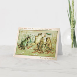 Vintage grodor Nyårskort Helgkort