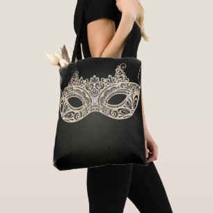 Vintage grön pärlmaskeradmask kostymfest tygkasse