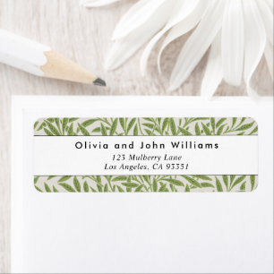 Vintage gröna pilblad returadress etikett