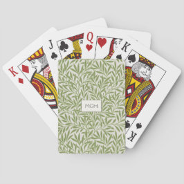 Vintage gröna pilbladmonogram casinokort