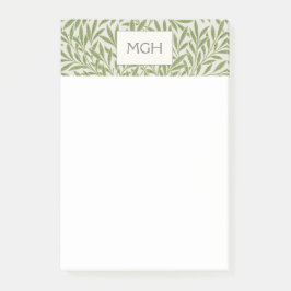 Vintage gröna pilbladmonogram post-it block