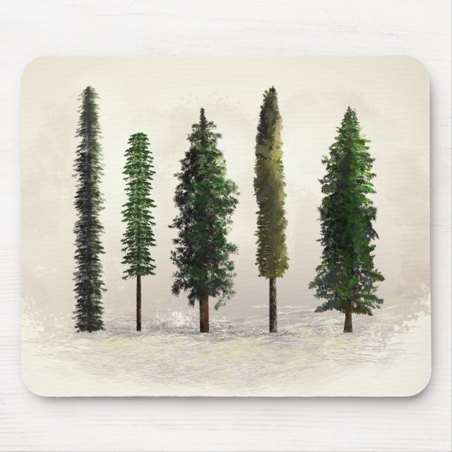 Vintage gröna skogsträd rustika lantliga musmatta (Framsidan)